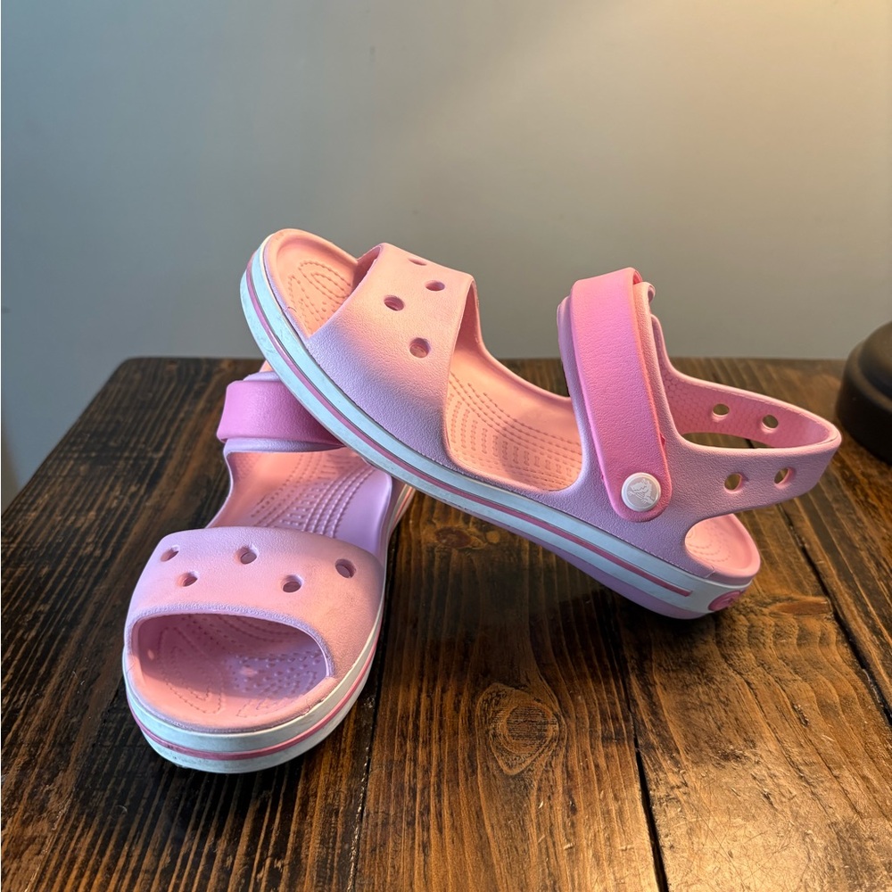 Kids Pink Velcro CROCS